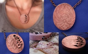 re-purposed printers copper plate keepsake