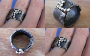 Steel and sterling ring.  From our 13 Boxes Exhibition