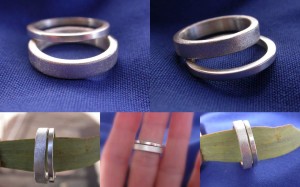 Textured wide, and polished narrow bands