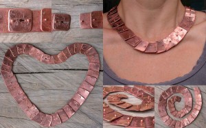 Etched copper necklace - it tinkles gently with every movement