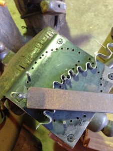 Jig for bending 1.6mm ribbon steel gear cogs
