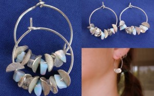 Kinetic sterling and moonstone earrings