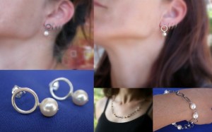 Delicate and sweet fresh water pearl earrings - matching bracelet and necklace also available