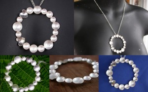 Sea Foam Collection - Leaf Cycle/Hearts Sterling, leaf imprint
