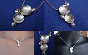 Sea Foam Collection. Sterling, leaf imprint