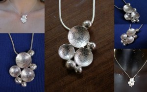 Sea Foam Collection. Sterling, leaf imprint