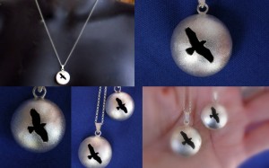 New Collections "Global". Soaring.  Small and medium. Sterling silver, patina.  I just can't stop making these pendants!