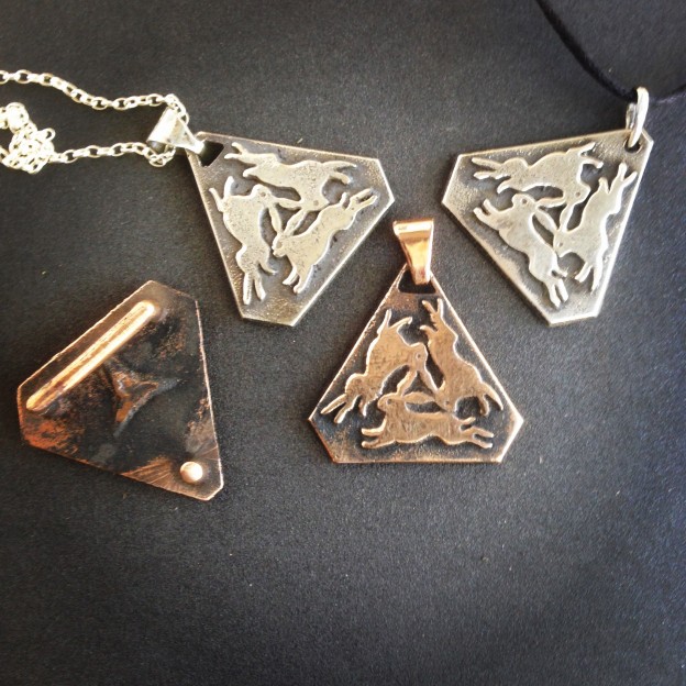 A little Mystery with a long History The Three Hares Sand cast Jewellery by Bruce Pringle Hammer and Hand