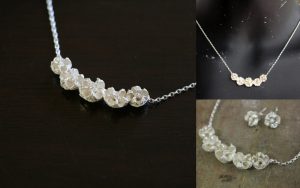 Sweet and pretty, five tea tree pod necklace