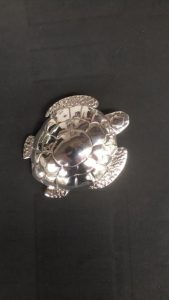 Turtle Buckle, Fine silver 99.9