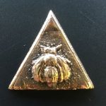 Sand-cast bronze queen bee pendant