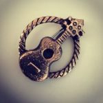 UKULELE Brooch sand-cast silver or bronze